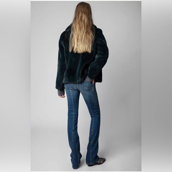 ZADIG & VOLTAIRE jacket BLACK FAUX MINK FUR COAT. Freeze color NWT. M/L - Picture 8 of 15